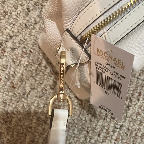 MICHAEL KORS SMALL DUFFLE SATCHEL CLASSIC GOLD LOGO 35H9GYJS5L optic white - Picture 16 of 17